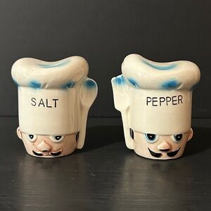 Vintage 70s Chef Hat Salt and Pepper Shakers, Made in Japan